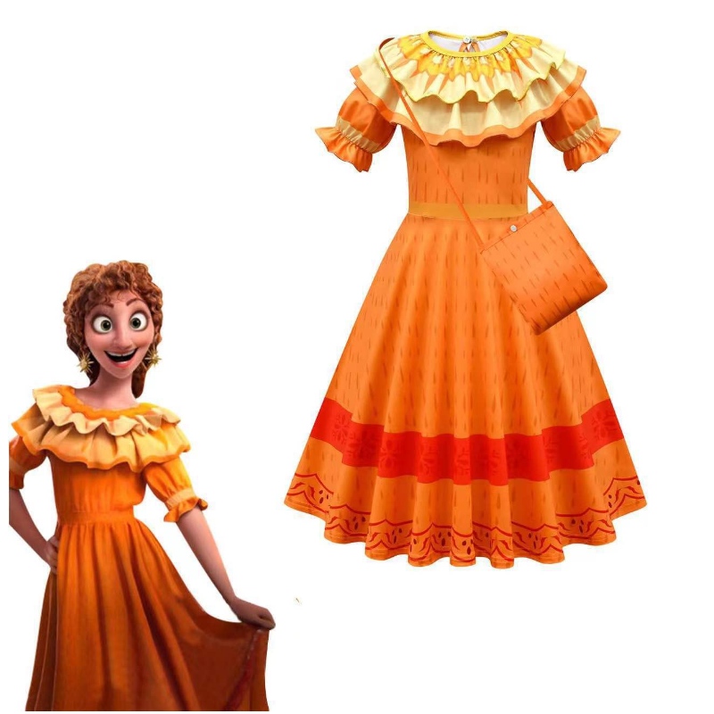 Encanto Dress for Girl Cosplay Trang phục Công chúa trẻ em trongngày của trang phục Charm Mirabel Madrid-Children \\\\ \'s Carnival