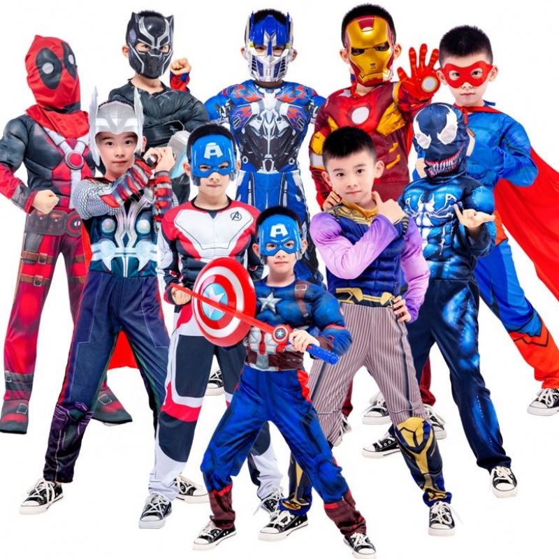 Tv mới hot&movie trang phục siêu anh hùng cosplay trẻ em trang phục spider-man trang phục