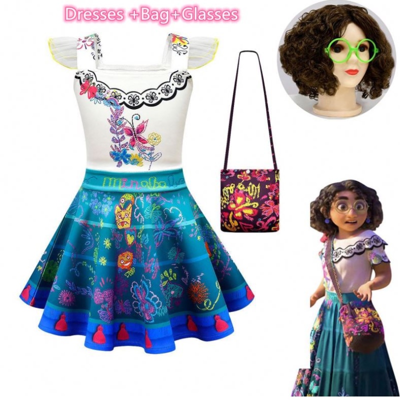 Girls Encanto Mirabel Cosplay Trang phục Trẻ em Lễ hội sinhnhật Princess Trang phục trẻ em