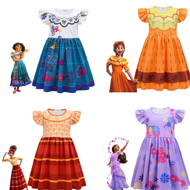 Mới Charm Mirabell Madrid Animation Trang phục Girls Princess Dress Halloween Carnival Cosplay Trang phục Luisa Madrigal Cosplay