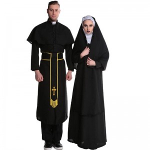 Trang phục Halloween Người lớn Jesus Christnam Váy giáo sĩ truyền giáo Maria Priest Nun Robes Cosplay Trang phục