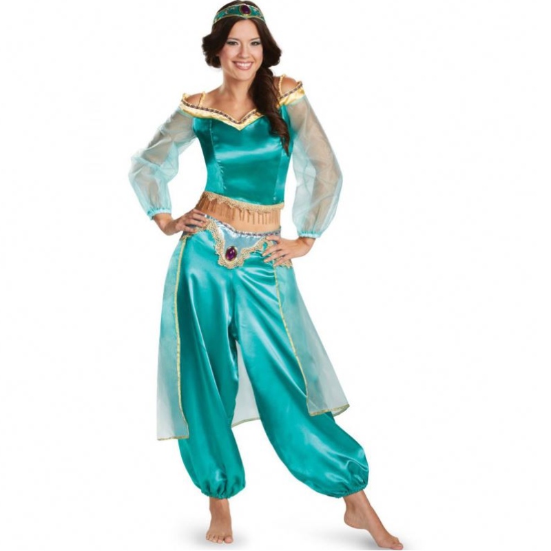 Đồng phục trò chơi Châu Âu và Trang phục Halloween Hoa Kỳ cosplay gợi cảm Aladdin Magic Lamp Jasmine Princess Dress