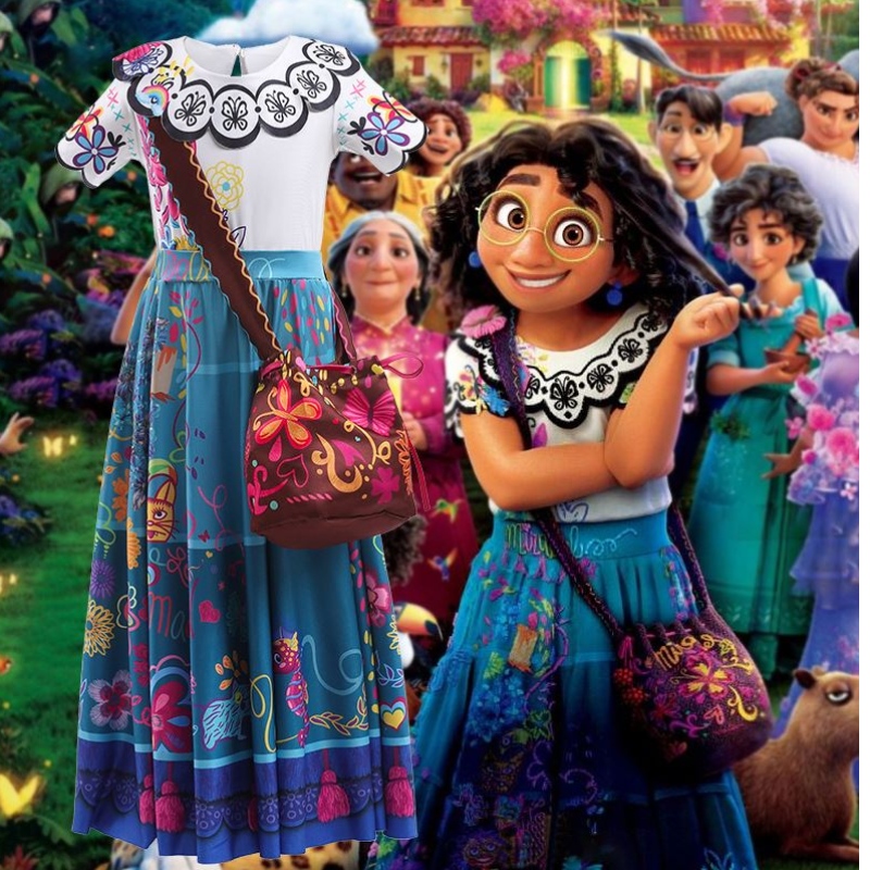Baige Mirabel cosplay trang phục trẻ em trẻ em thích trang phục công chúa Halloween ăn mặc encanto madrigal váy