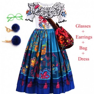 Baige Kids Mirabel madrigal Phim trang phục Halloween Carnival Cosplay Girls Party Party Princess Encanto Dresses