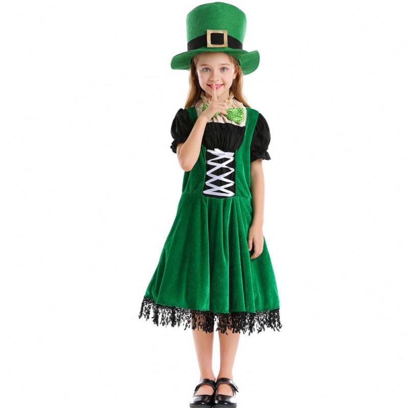 Chất lượng cao Elf Children Cosplay Fancy Party Dress Carnival Leprechaun St.
