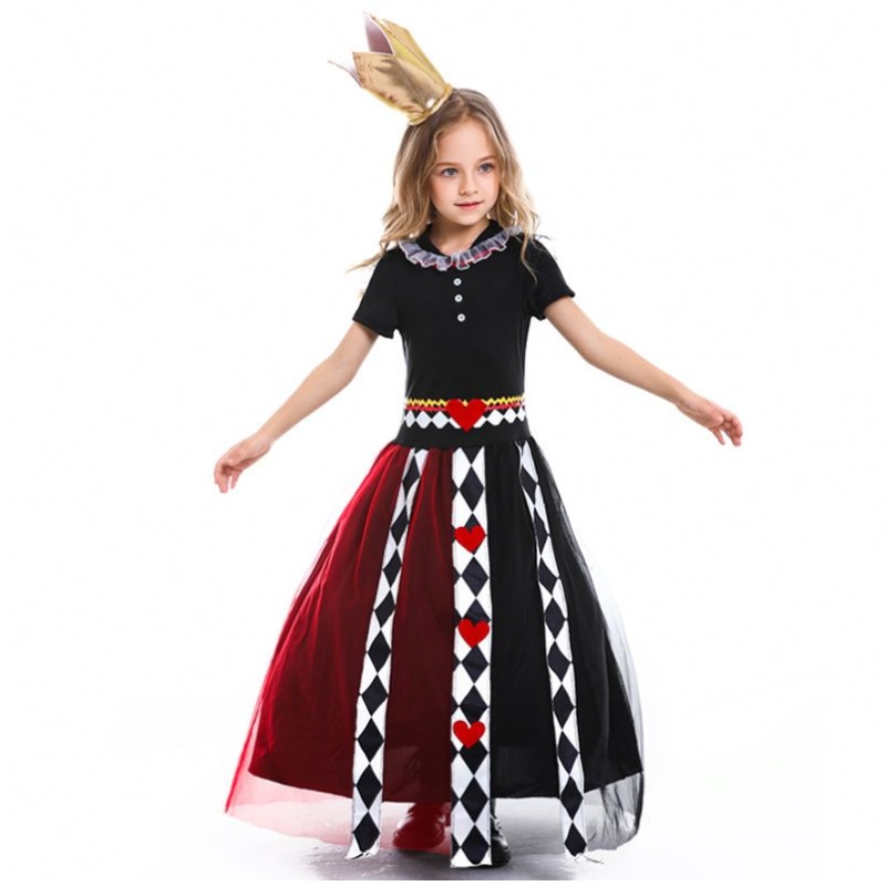 Girls Alice In Wonderland Red Queen of Heart Cosplay Trang phục trẻ em Halloween Hiệu suất Fancy Party Dress Children Cosplay