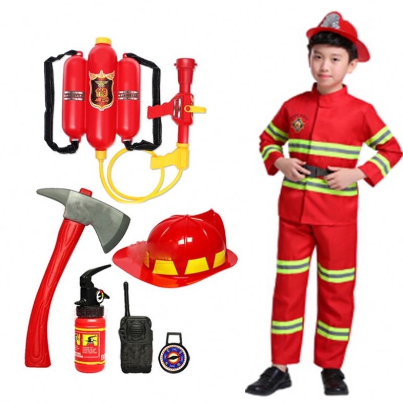 2021 Halloween Cosplay Kids Firefighter Conform Trẻ em Sam Lính cứu hỏa đóng vai trò làm việc quần áo phù hợp