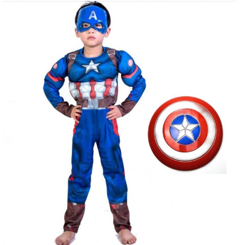 Boy Superhero Kids Captain Captain Trang phục trẻ em Cosplay Super Halloween Trang phục cho trẻ em bé trai