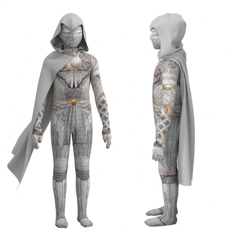 Moon Marc Spector Cosplay Trang phục dành chongười lớn Trang phục Hiệp sĩ Halloween Jumpsuit với Hood Cape Superhero Cosplay Trang phục