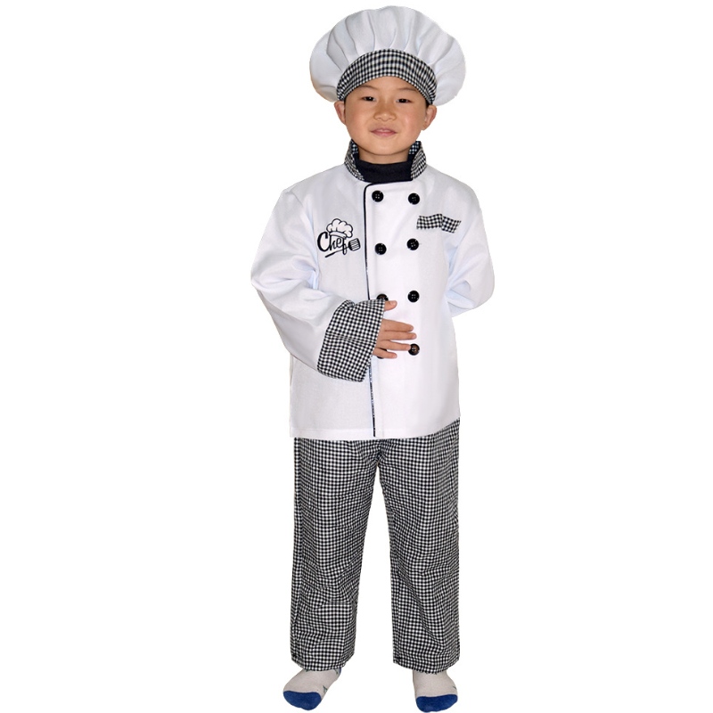 Phong cách mới Trẻ em Chef Trang phục Halloween Party Cosplay Vai trò bộ trang phục của cô gái