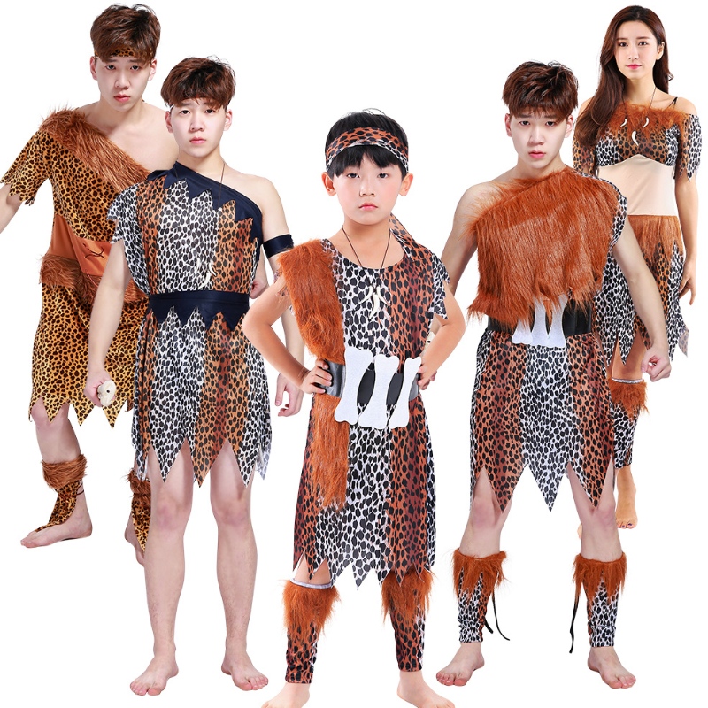 Bánnóng Halloween Cosplay Cosplay Người đàn ông hoang dãnguyên thủy Châu Phi Trang phục trẻ em