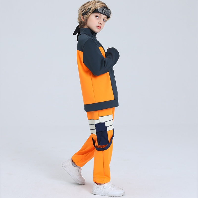 Sẵn sàng để gửi hàngnhanh chóng gửi trẻ em trai Halloween anime Uzumaki Cosplay Trang phục khóa kéo lên áo khoác toàn bộ bộ trang phục