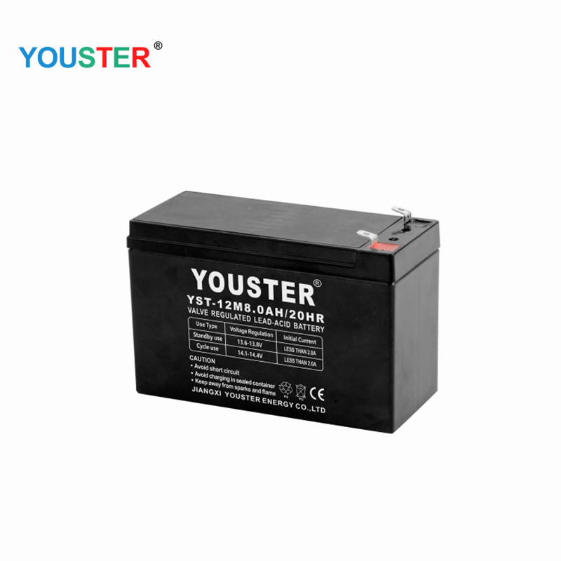 Bảo trì công suất cao của Youster miễn phí12v8.0ah pin mặt trờiniêm phong usp usp acid axit
