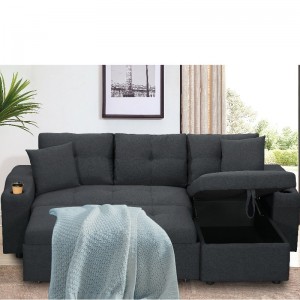 Vải đúng Chaise mặt sofa phòng khách giường sofa giường với Ottoman