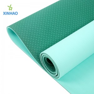 Bảo vệ môi trường hai lớp hai màu có thể tùy chỉnh (4/6/8mm) TPE yoga mat bán buôn, phù hợp cho yoga, thể dục, pilates