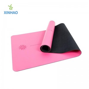 In hoặc Asana Line PU Rubber Yoga Mat Bán buôn, hỗ trợ logo và hoa văn tùy chỉnh, thể thao không độc hại thân thiện với môi trường