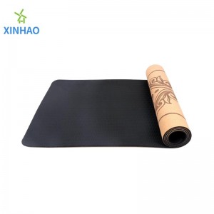 Amazon bán tốtnhất Cork TPE Yoga Mat Wholesale, 4mm/5mm/6mm/8mm TPE Cork Non-Slip Yoga Mat, hỗ trợ logo tùy chỉnh hoặc in
