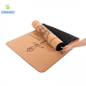 Amazon bán tốtnhất Cork Pu Rubber Yoga Mat Bán buôn, 4mm/5mm PU Rubber Cork Non-Slip Yoga Mat, hỗ trợ logo tùy chỉnh hoặc in ấn