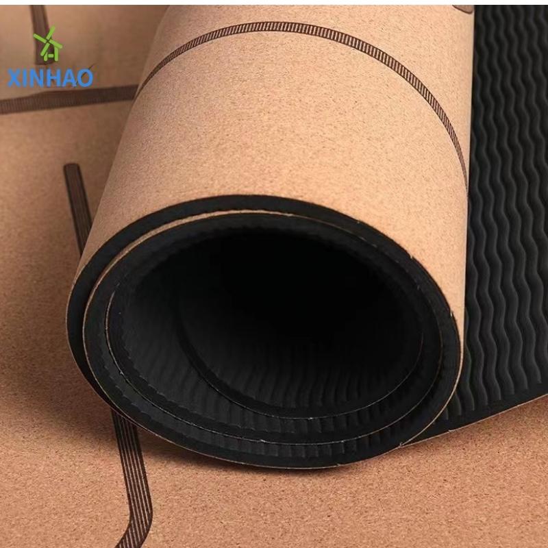 Amazon bán tốtnhất Cork Pu Rubber Yoga Mat Bán buôn, 4mm/5mm PU Rubber Cork Non-Slip Yoga Mat, hỗ trợ logo tùy chỉnh hoặc in ấn