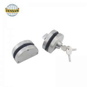 Thương mại kính không khung sang kính đu đôi trượt với các phím bằng thép không gỉ bảo mật khóa cửa kính chính