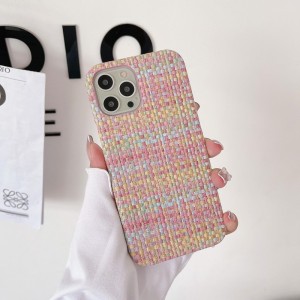 Apple iPhone14pro Vỏ điện thoạinước hoanhỏ, hộp bảo vệ bằng da thủ công với mẫu vải chất lượng cao
