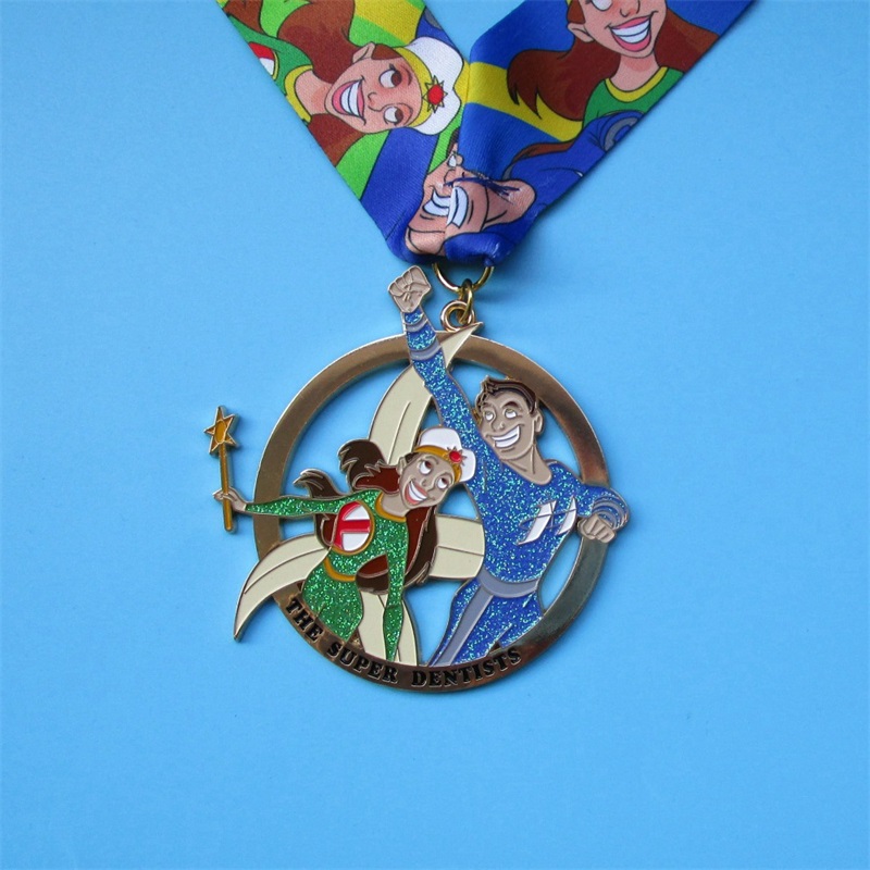 Huy chương thể thao Nhà sản xuất Thiết kế Huy chương kim loại Nhân vật Phim hoạt hình để bán