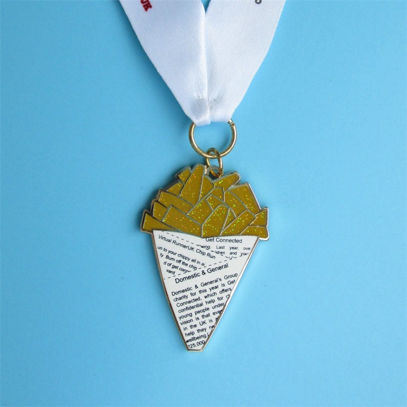 Huy chương kim loại kem long lanh tùy chỉnh huy chương thể thao ảo