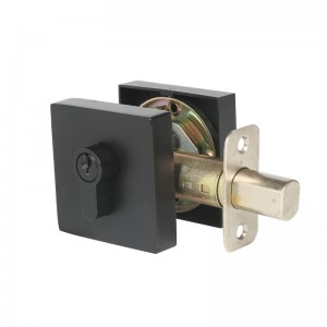 3602 Square Single xi -lanh Deadbolt Một bên Khóa khóa cửa hiện đại màu đen cho cửanội thất và bênngoài