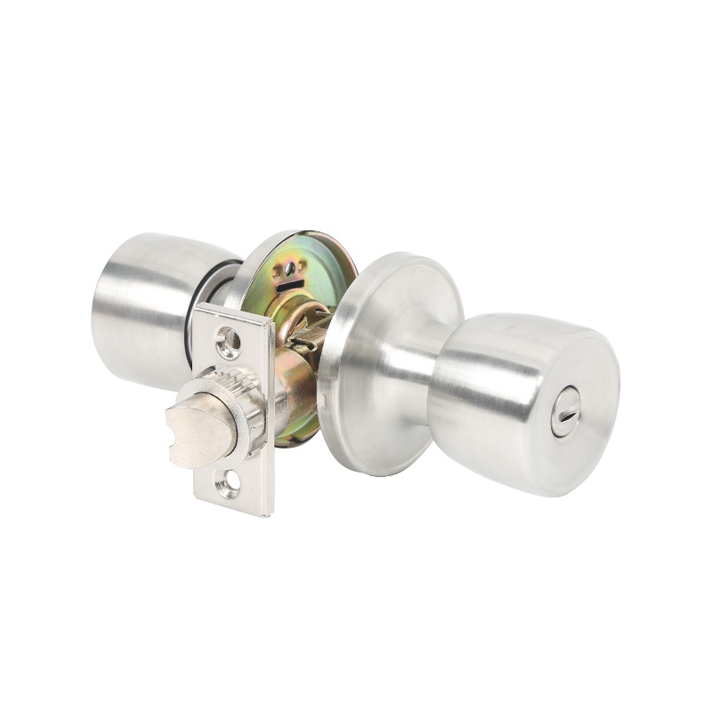 2503 Bộ Knob cửa riêng tư, Tay cầm cửa bên trong Tulip với Tấm chốt có thể tháo rời, Núm cửa không chìa khóa cho phòngngủ hoặc phòng tắm, Niken Satin