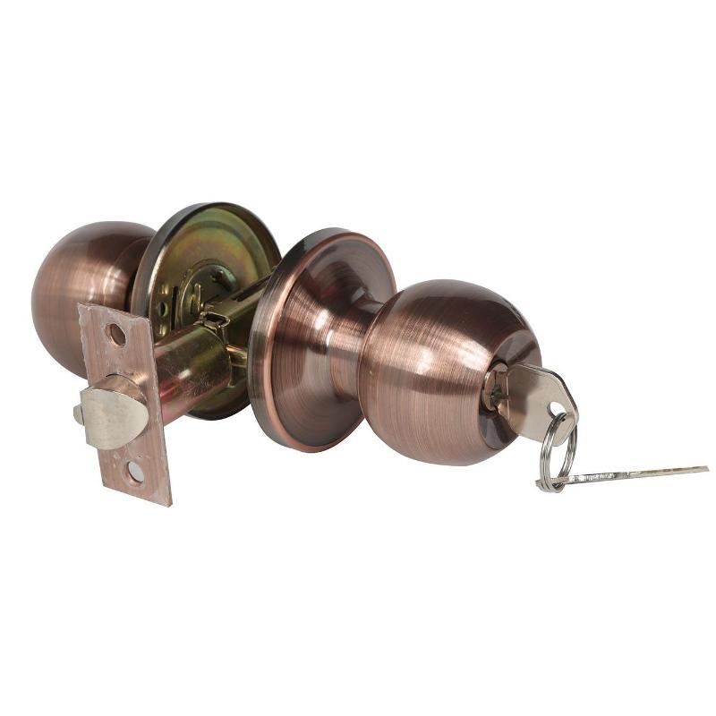 2501 Núm cửa ra vào với khóa và khóa, khóa cửa bên trong và bênngoài,núm cửa bóng tiêu chuẩn