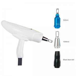 Máy tính để bàn đa chứcnăng 3 In1 Q Switch ND YAG Hình xăm laser loại bỏ các sắc tố Laser Thiết bị vỏ carbon, vỏ carbon, lasernd yag, máy loại bỏ laser Tatoo (3 bước sóng: 1320nm, 1064nm ,, 532nm)