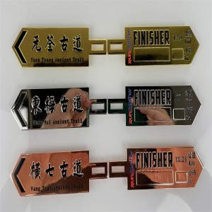 Oneway 3D Metal Gold Triathlon Finisher Marathon chạy Huy chương Thể thao Huy chương tùy chỉnh Trophies và Huy chương
