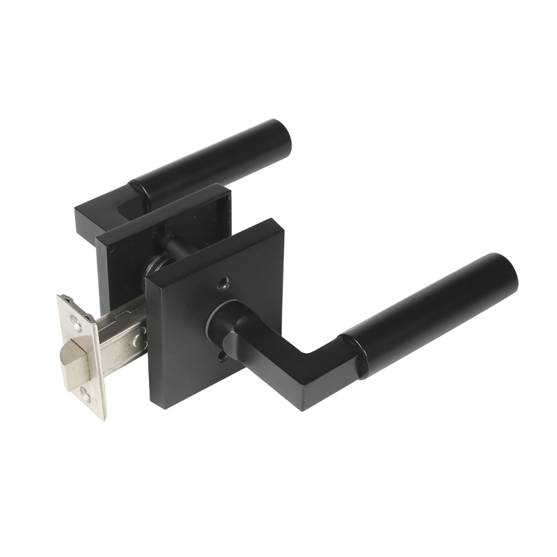 S7135 Tay cầm cửa qua, tủ quần áo màu đen mờ, tay cầm cửa, đòn bẩy bên trong tay cầm cửa màu đen,núm cửa màu đen