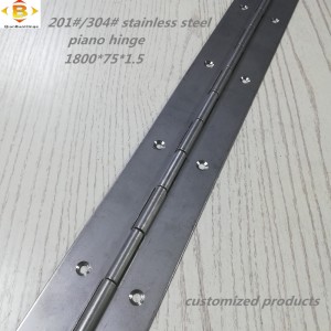 Bản lề dài tùy chỉnh 201#304#Độ dày1,5mm thép không gỉ bản lề piano liên tục