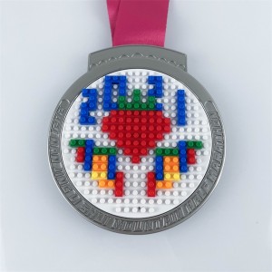 Huy chương thể thao và ruy băng để bơi bóng chuyền vận hành bóng chuyền