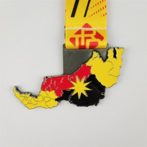 Nhà sản xuất huy chương GAG Giải thưởng Danh dự được cánhân hóa Bản đồ huy chương mạ vàng 3D của Huy chương Thành phố