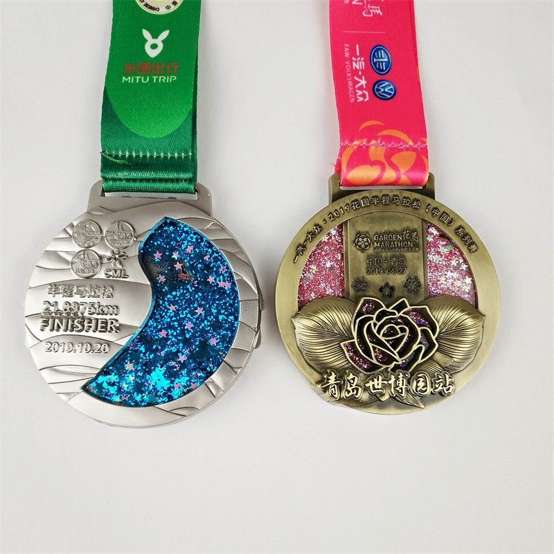 Huy chương marathon tùy chỉnh kẽm hợp kim casting huy chương cuộc đua chạy huy chương