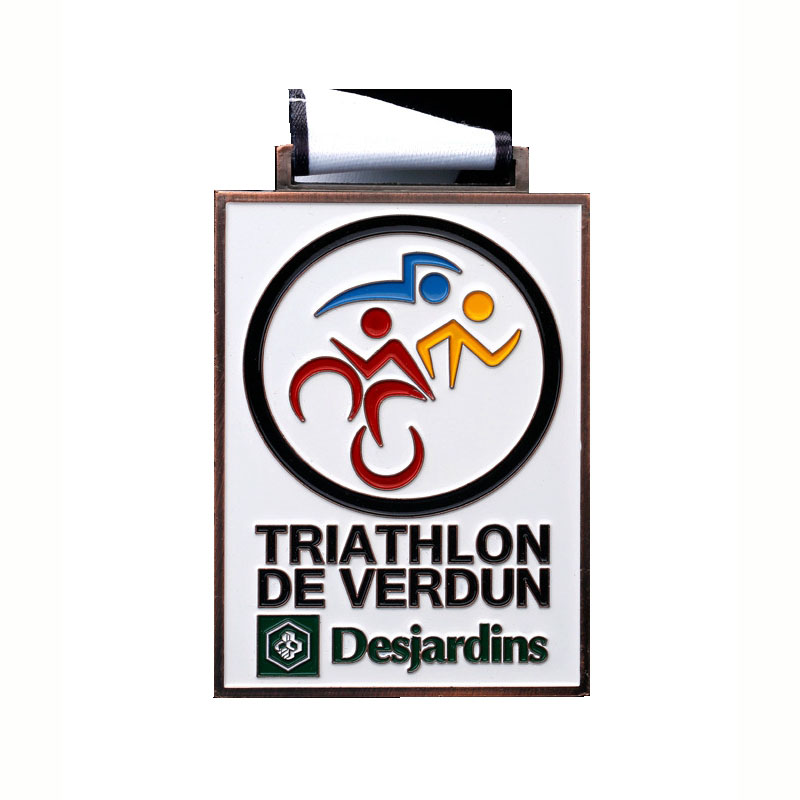 Huy chương thể thao kim loại hình dạng hình dạng tùy chỉnh cho Huy chương Triathlon bán buôn