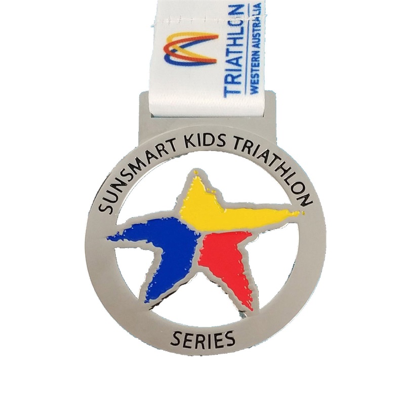 Die Cast Medals Gold Metal Award 3D Triathlon Huy chương Thể thao Huy chương