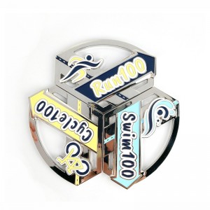 Huy chương giải thưởng Huy chương cổ tùy chỉnh Rebin Thiết kế 3D Triathlon Huy chương