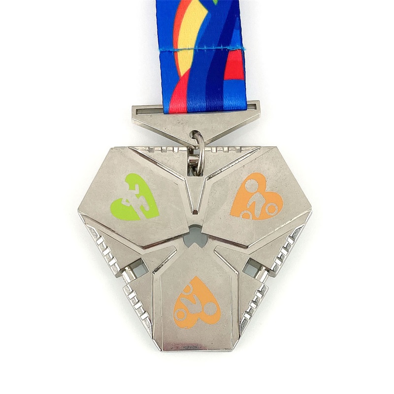Huy chương Champion Tùy chỉnh Huy chương Antique Thiết kế 3D Triathlon Huy chương