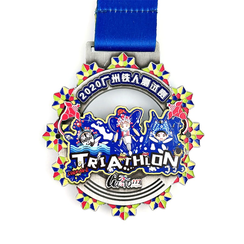 Huy chương thiết kế đẹp 3D UV In Medallion Triathlon Huy chương Huy chương
