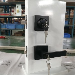 Đòn bẩy lối vào vuông với bộ Deadbolt đơn, khóa kết hợp có khóa, khóa cửa vào hạngnặng, Matte Black 1 Pack