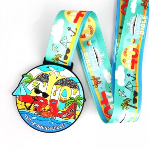 Logo tùy chỉnh với Ribbon Blank Gold Silver Huy chương kim loại tùy chỉnh Thể thao Brazil Green Green Round Marathon