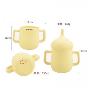 Food silicone Baby Straw Cups Trẻ em trẻ mới biết đi BPA BPA BPA Silicone Snack Cup trẻ mới biết đi Cup với tay cầm