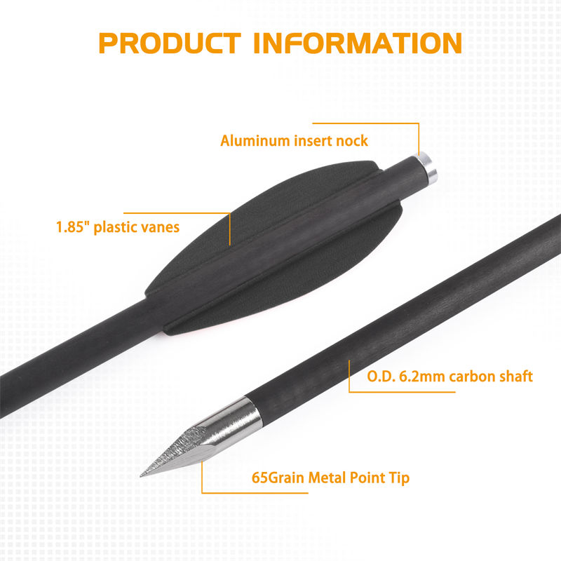 Elongarrow 119612-04 Bu lôngnỏ súng lục với 2pcs màu đen mũi tên màu đen