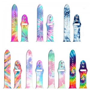 Tùy chỉnh bản in mềm cao su thể thao silicon đồng hồ dây đeo cho táo iwatch