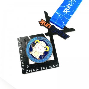 Nhà máy bán buôn kẽm hợp kim mạ quần áo màu đen Huy chương kim loại màu đen