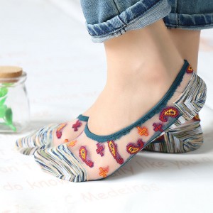 Mùa hè Bánnóng vô hình thời trang đầy màu sắc lụa lụa thấp phụnữ cắt tất trong suốt