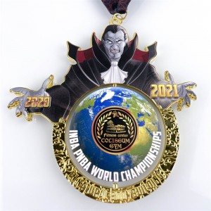 Untique Brass Brass Soft Màu kim loại màu bản đồ ghép hình kết hợp Medals